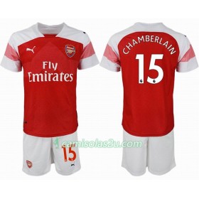 Camisolas de Futebol Arsenal CHAMBERLAIN 15 Criança Equipamento Principal 2018/19 Manga Curta